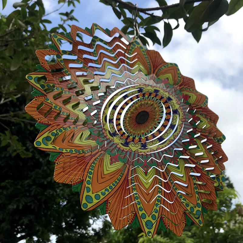 Chuông Gió Xoay 3D Bằng Thép Không Gỉ Nhiều Màu Trang Trí Trong Nhà / Ngoài Trời