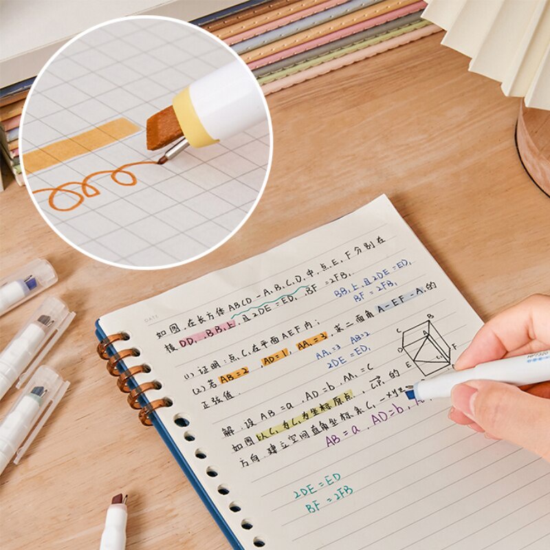 Hộp 5 bút bắt sáng hai đầu nhiều màu sắc tiện dụng