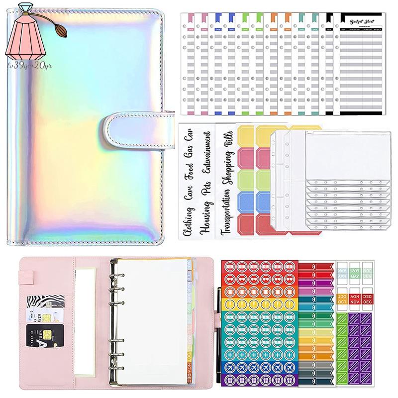 Bộ bìa sổ đựng tiền tiết kiệm khổ A6 có dây khóa cùng sticker