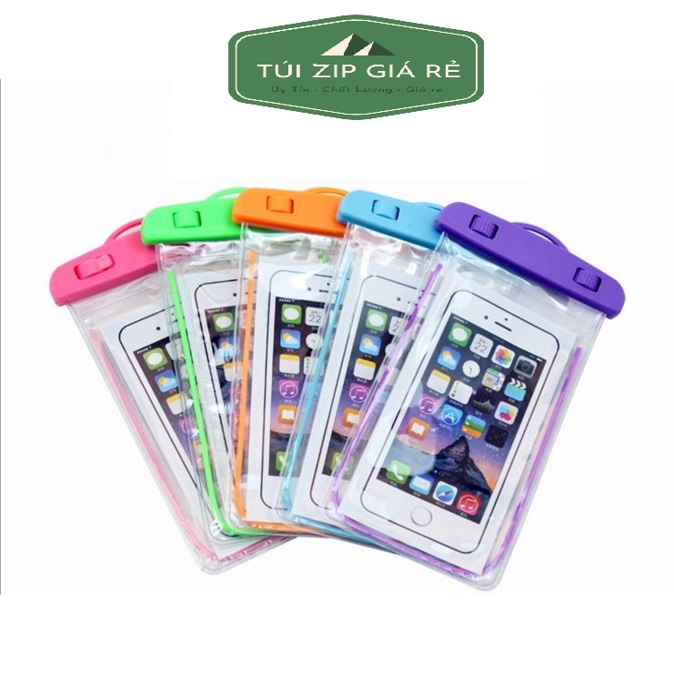 Túi đựng điện thoại đi biển 4 lớp túi chống nước có dây đeo túi bảo vệ điện thoại nhiều màu lựa chọn