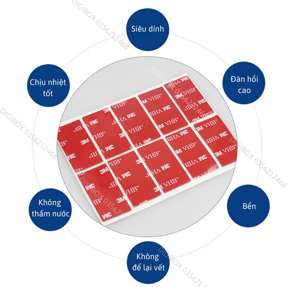 Miếng dán 3M cho cam hành trình, giá đỡ điện thoại băng keo siêu dính phụ kiện ô tô xe máy Huy Khánh Store