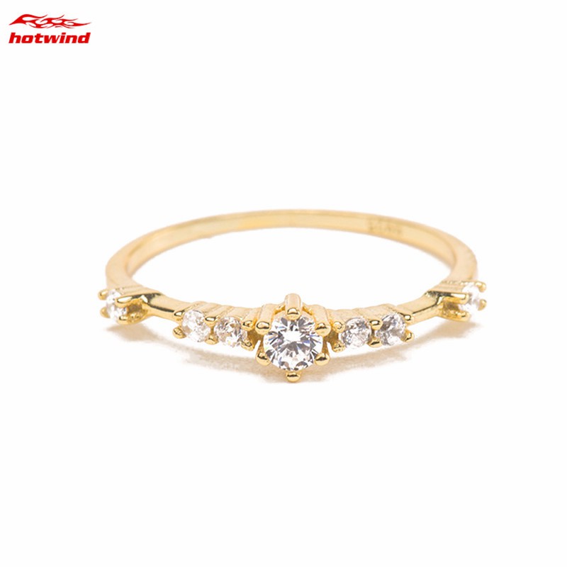 Nhẫn đính đá kiểu dáng đơn giản thanh lịch cho nữ