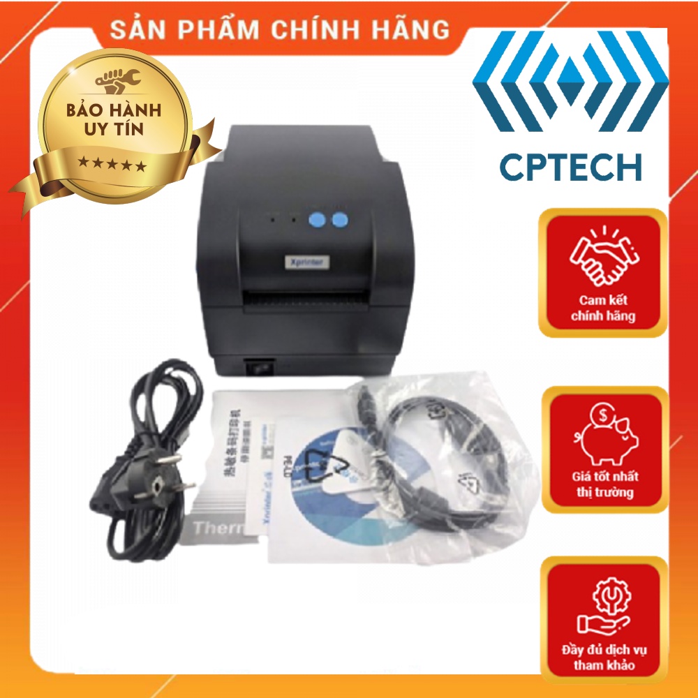 Máy in tem + in hoá đơn K80 Xprinter XP 365B in đơn hàng GHTK, in tem