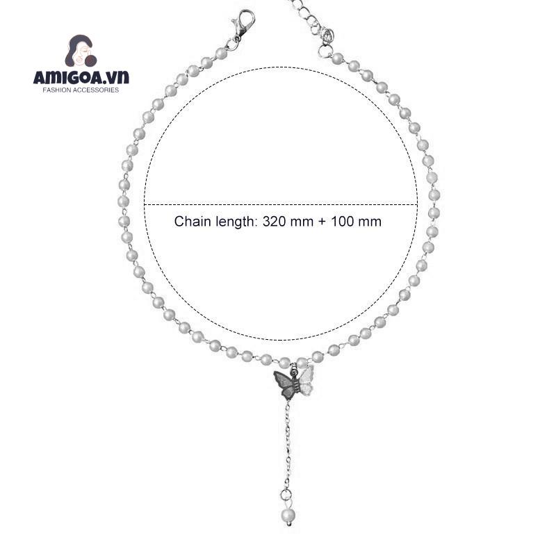 ✨✨ Vòng cổ Mặt Hình Bướm Đính Ngọc Trai Phong Cách Retro Hàn Quốc