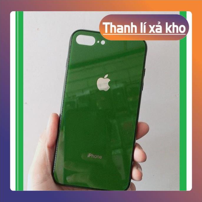 [K] [XANH RÊU] IPHONE 6s.6+.7+.8+ ỐP MẶT LƯNG KÍNH CƯỜNG LỰC XANH RÊU( MÀU MỚI) ^^