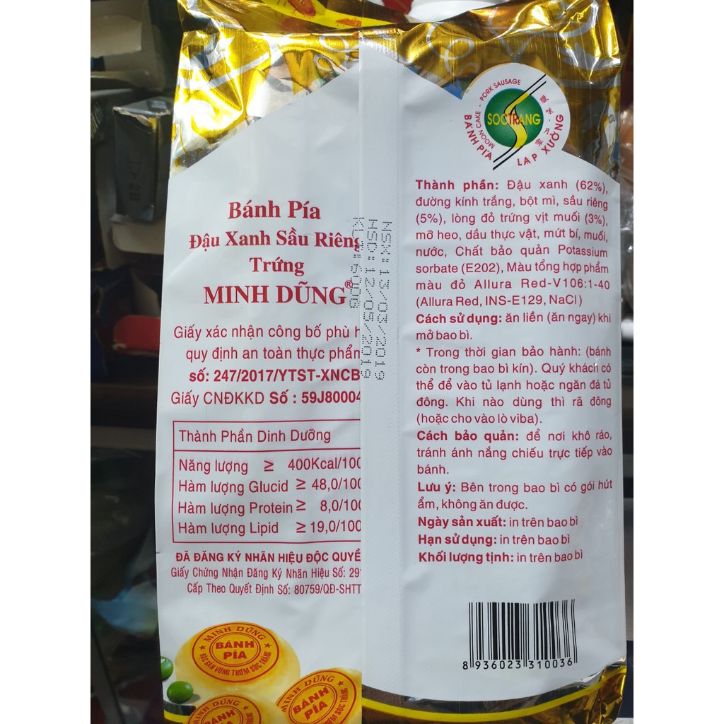 BÁNH PÍA MINH DŨNG - 1 TRỨNG 600G