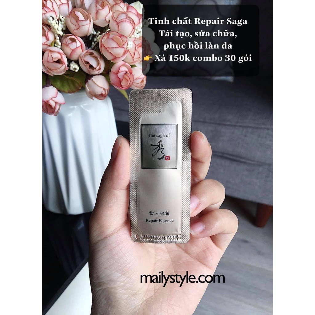 [Mã 1911FMCGSALE giảm 8% đơn 500K] Sample Tinh Dầu Chống Lão Hoá Se Lỗ Chân Lông Saga- Repair Oil Ampoule Serum | BigBuy360 - bigbuy360.vn