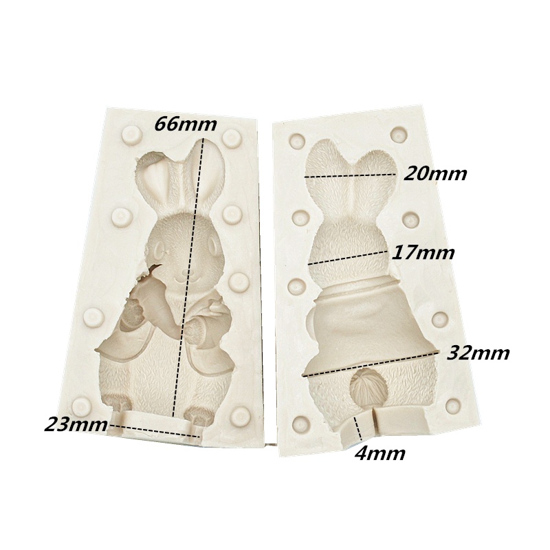 Khuôn Silicone Tạo Hình Thỏ 3d Trang Trí Bánh