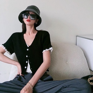 Áo croptop len 2 lớp Ulzang