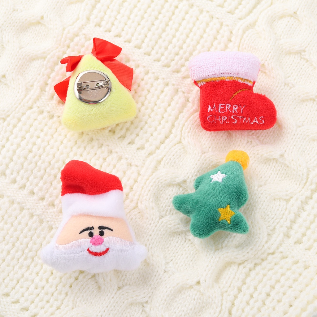 Huy hiệu cài áo thiết kế nhiều mẫu Giáng Sinh tùy chọn dệt kim đáng yêu