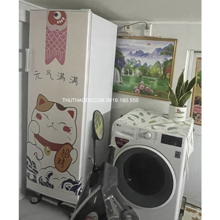 HÀNG BÁN CHẠY - Decal dán tủ lạnh chất liệu cao cấp, chống nước - Trang trí nhà cửa