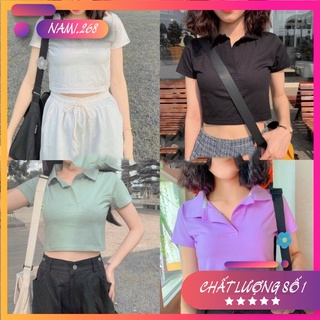 Áo croptop nữ pl tay ngắn dáng ôm ulzzang