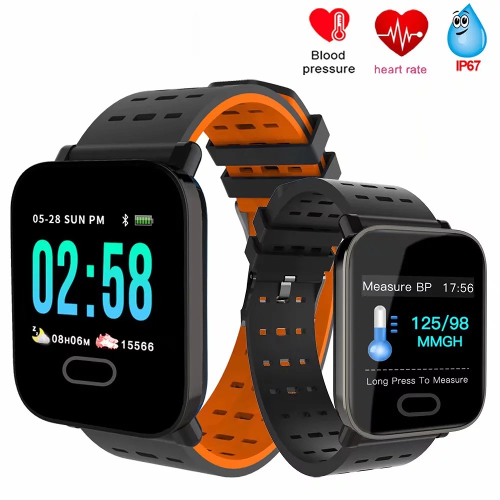 A6 Bluetooth Smartwatch Water Resistant Blood Pressure Monitor / Heart Rate