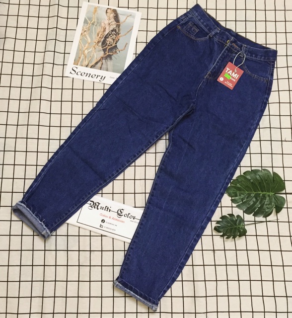 Quần Baggy Jean Trơn Lưng Cao (100% ảnh thật)