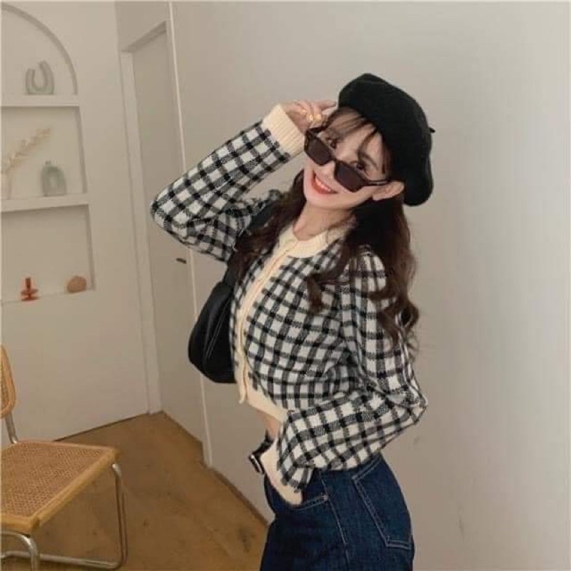 Áo len croptop dệt kim hàng chất  lượng cao tay dài cổ tròn phong cách Hàn Quốc | BigBuy360 - bigbuy360.vn