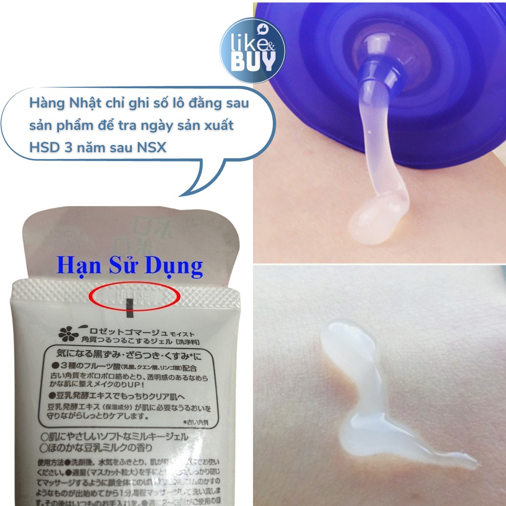 Tẩy da chết, tế bào chết cho mặt Rosette Gommage Peeling Gel AHA Nhật Bản mẫu mới 120g - hàng ngoại Like&Buy | BigBuy360 - bigbuy360.vn