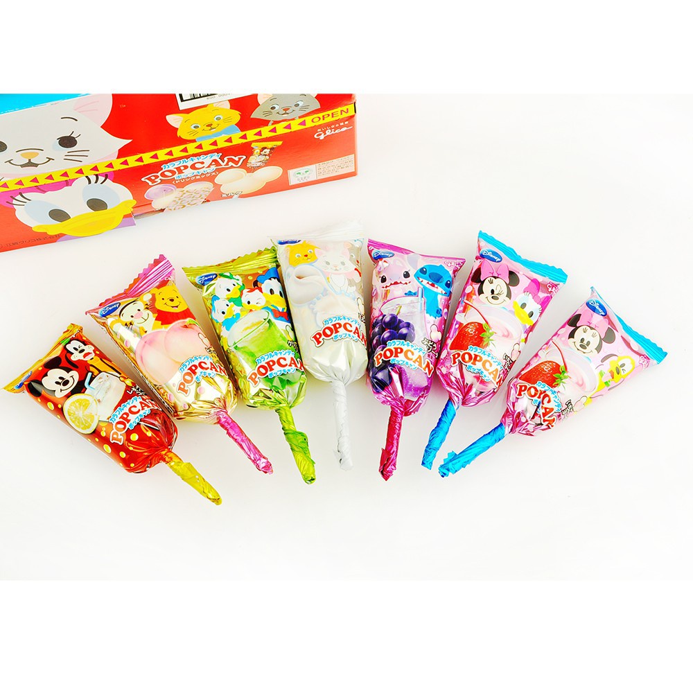 Kẹo mút Popcan mickey Glico vị trái cây Nhật Bản 13g/ cây