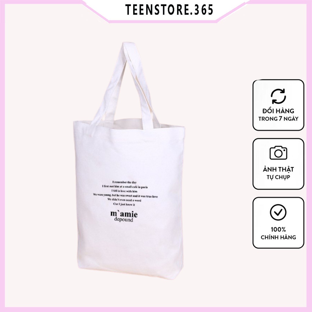 Túi tote bò sữa TT01  chất liệu vải kaki hàn kích thước 30*36 cm -Teenstore.365