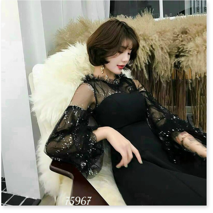 ĐẦM XÒE HOA LƯỚI KIỂU TRỄ VAI TAY BỒNG TIỂU THƯ DỰ TIỆC SANG CHẢNH