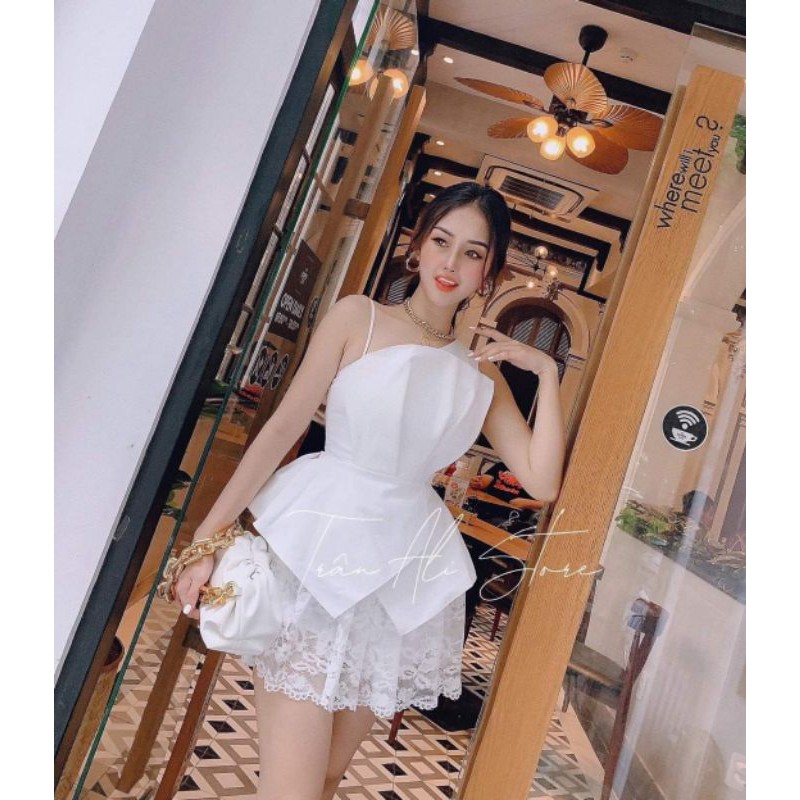 áo peplum lệch vai