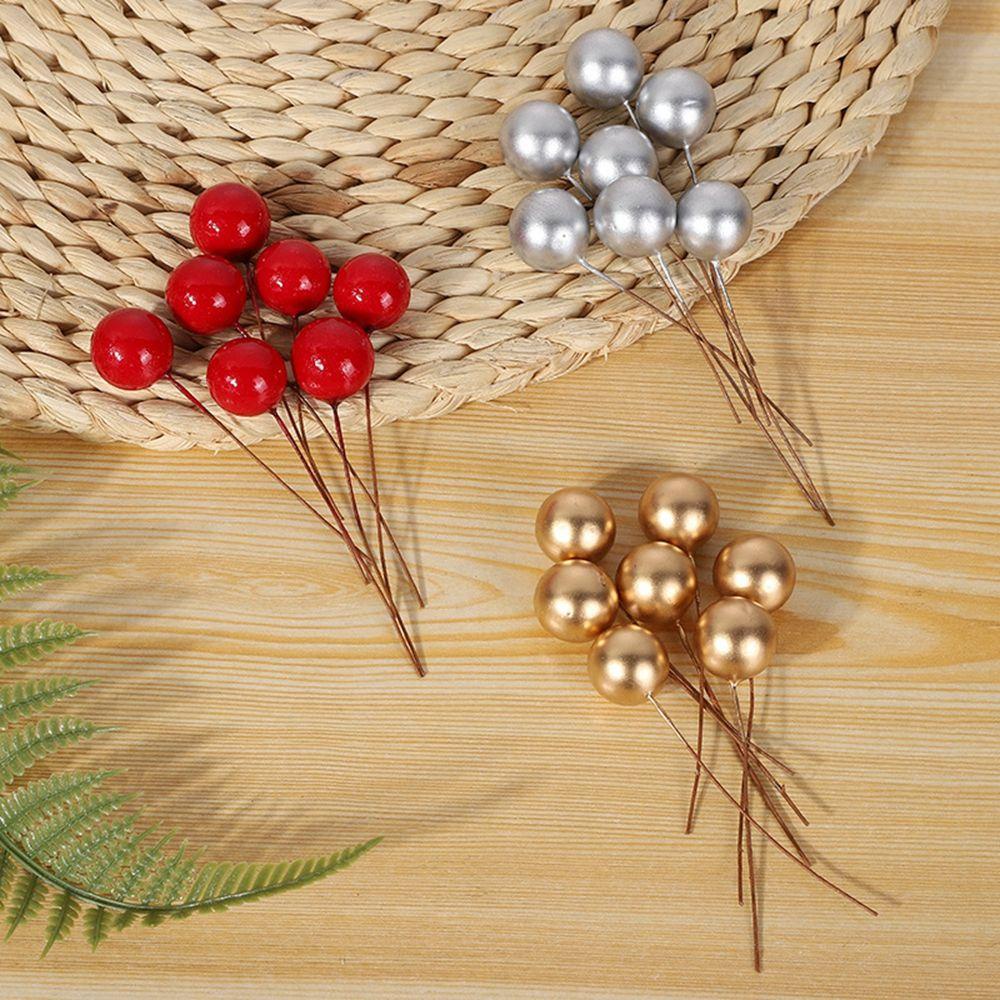 Set 100 Bông Hoa Nhân Tạo Mini Bằng Nhựa Dùng Để Trang Trí Giáng Sinh