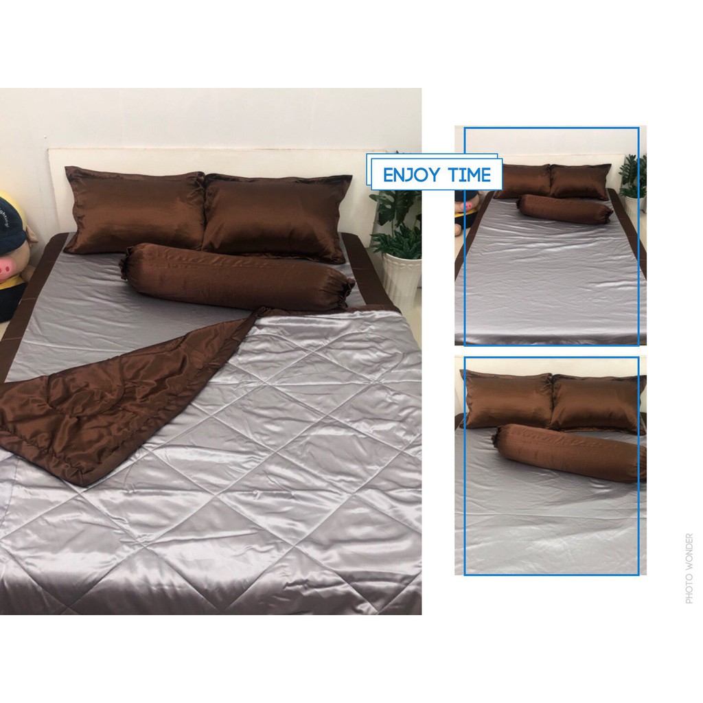 Bộ Ga phi phối chân KO Mền/Chăn (chân nệm dưới 15cm) 1m6/1m8 màu 87p119. Bộ ra phi bóng. Bộ drap phi bóng.