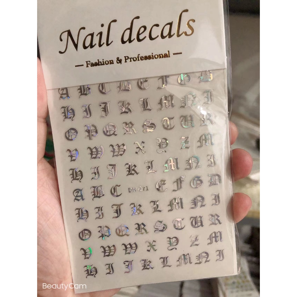 sticker chữ trang trí nail