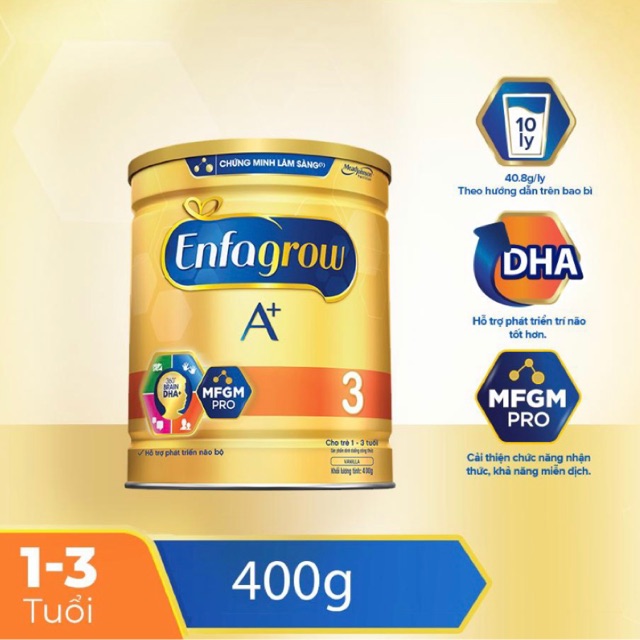 [Date T12/2022] Sữa bột Enfagrow A+3 400g