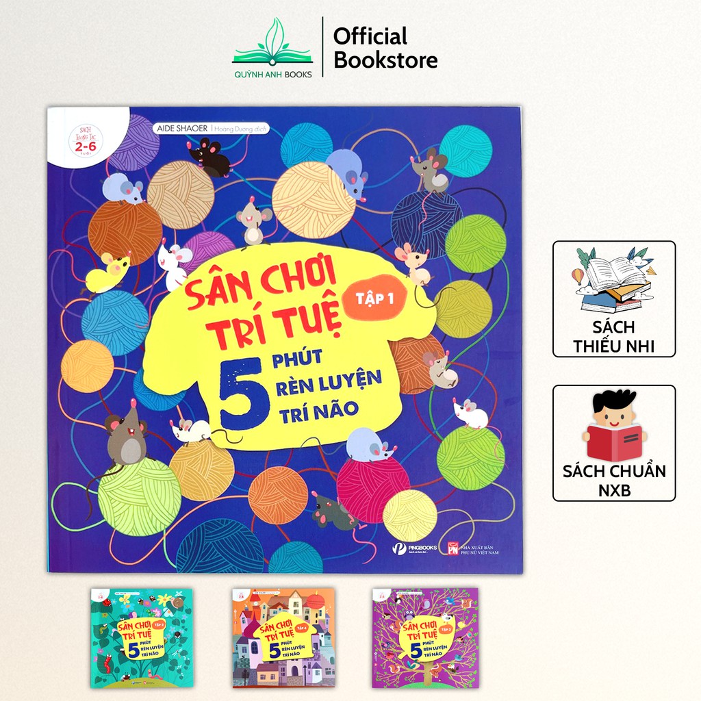 Sách - Sân chơi trí tuệ 5 phút rèn luyện trí não tương tác cho bé 2-6  tuổi  - NPH Pingbooks