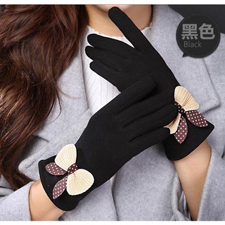 Găng ty nỉ nữ gắn nơ chấm bi