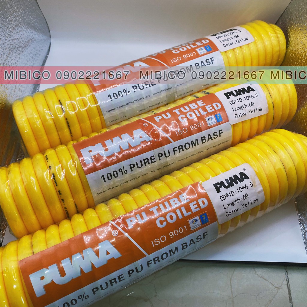 DÂY HƠI XOẮN PUMA DÀNH CHO MÁY NÉN KHÍ DÀI 6 MÉT KÍCH THƯỚC 6.5X10 MM RẺ BỀN CHẤT LƯỢNG CHÍNH HÃNG