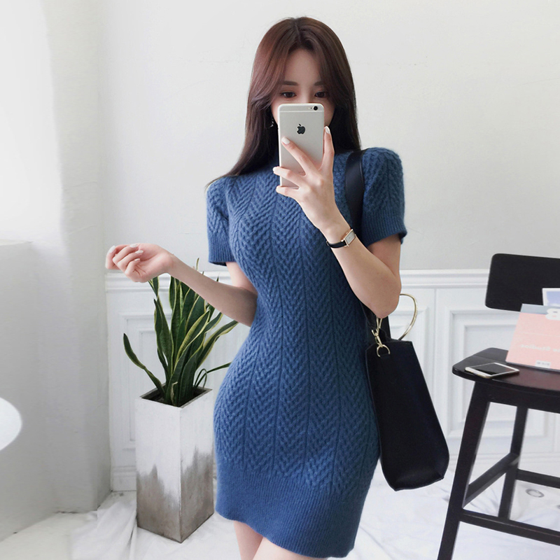 Đầm Sweater Dệt Kim Mỏng Dáng Ôm Thời Trang Hàn Quốc 2020 Cho Nữ