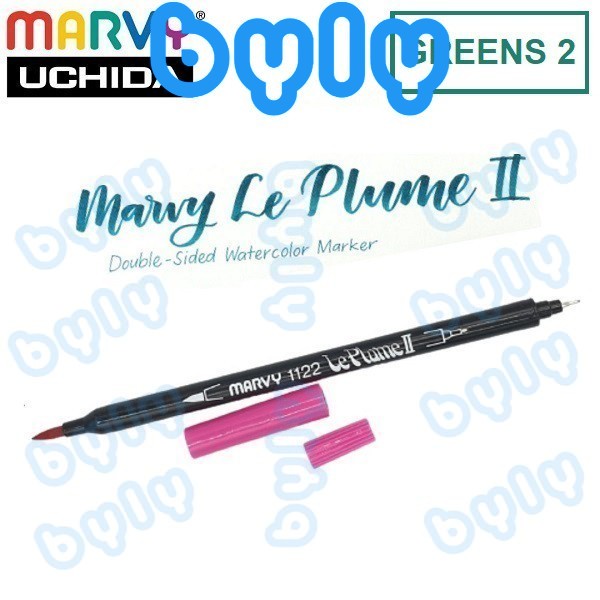 [GREENS 2] Bút lông màu hai đầu chất lượng cao Marvy Le Plume II - 1122