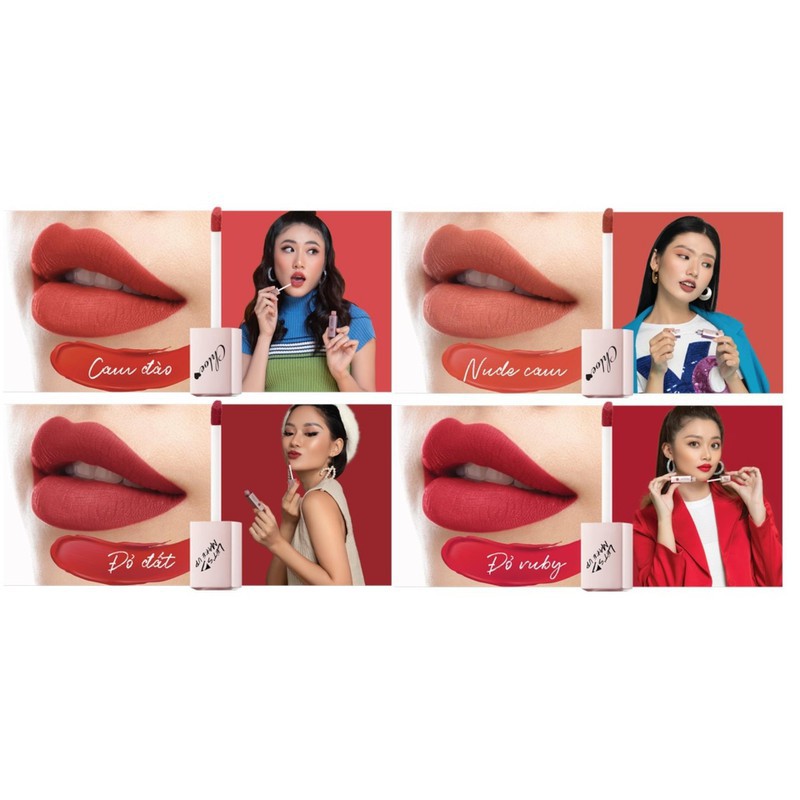 Son kem lì Miracle Apo Lip Lacquer Matte Holiday Collection 3ml Đỏ Ruby