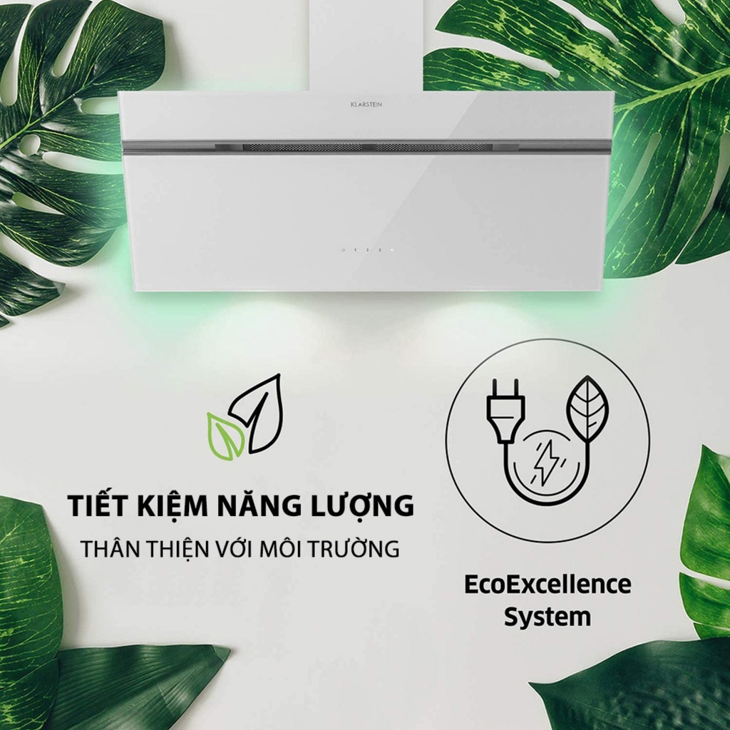 Máy Hút Mùi Klarstein Alina 60cm bộ lọc carbon hoạt tính, đèn led đổi màu