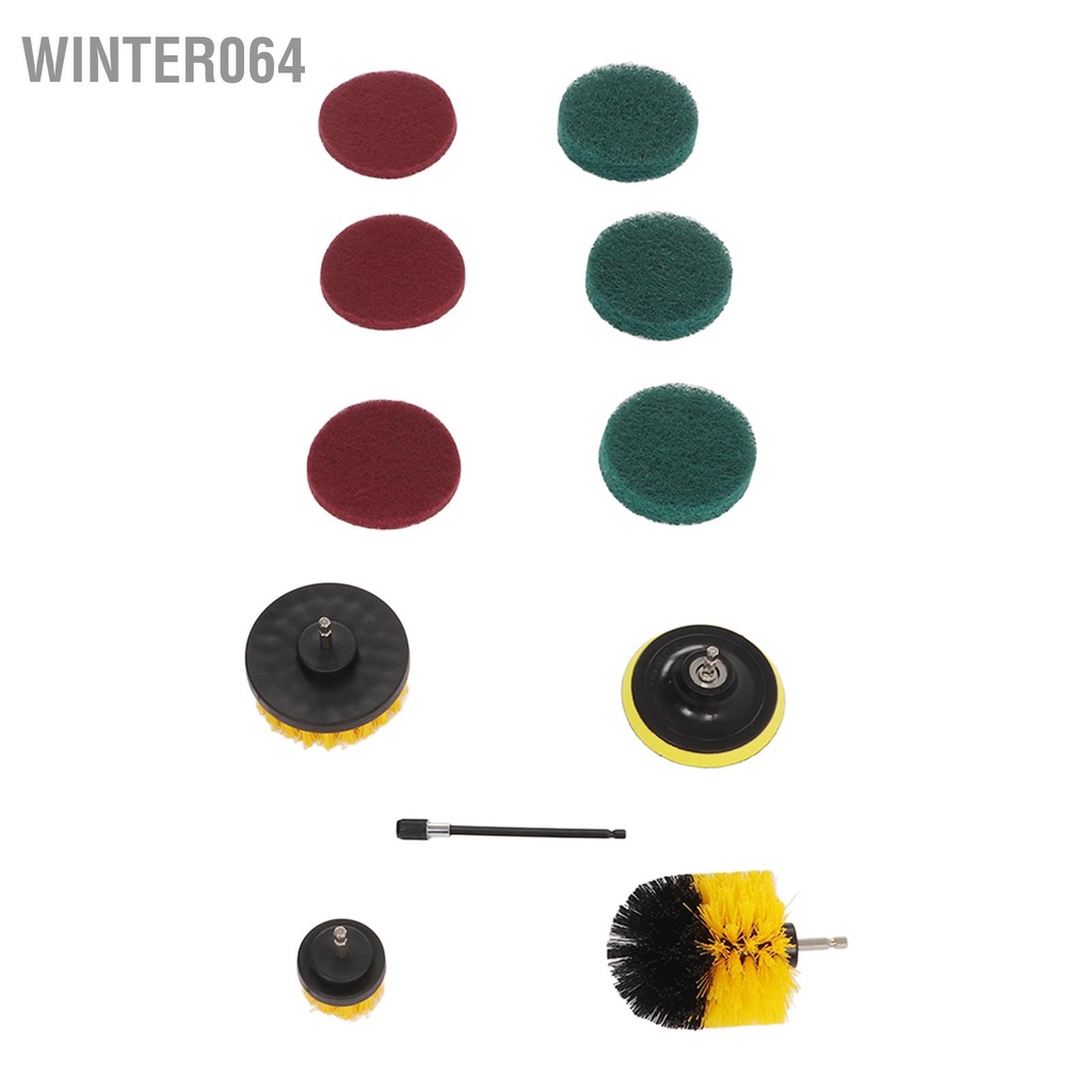 11 cái Bộ bàn chải máy khoan rửa xe Bộ đính kèm bàn điện Đa năng cho Xe thuyền SUV Sàn phòng tắm Winter064