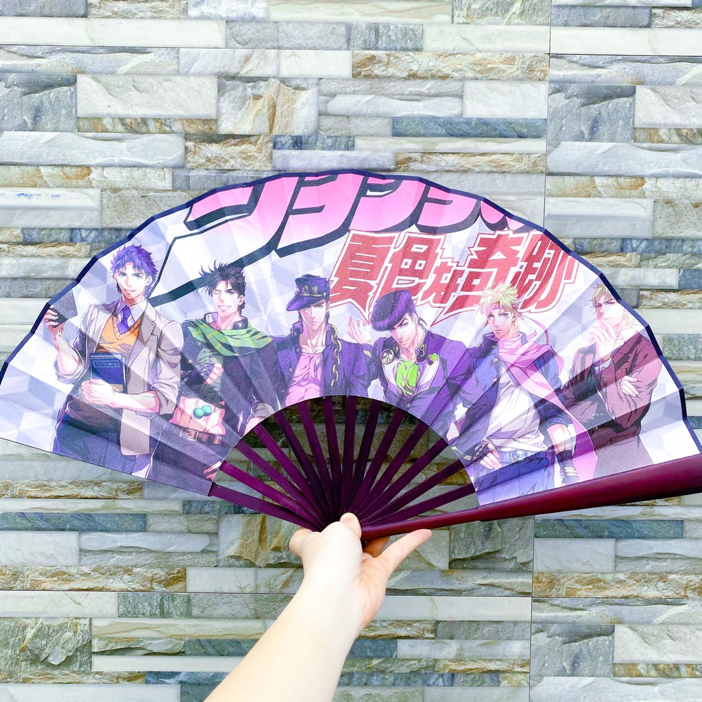 Quạt xếp cầm tay nan 31 in hình JoJo's Bizarre Adventure Cuộc Phiêu Lưu Bí Ẩn anime chibi xinh xắn
