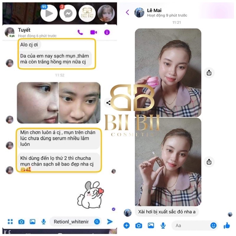 COMBO KEM FACE 2 TẦNG &amp; SERUM CĂNG BÓNG DA RETINOL