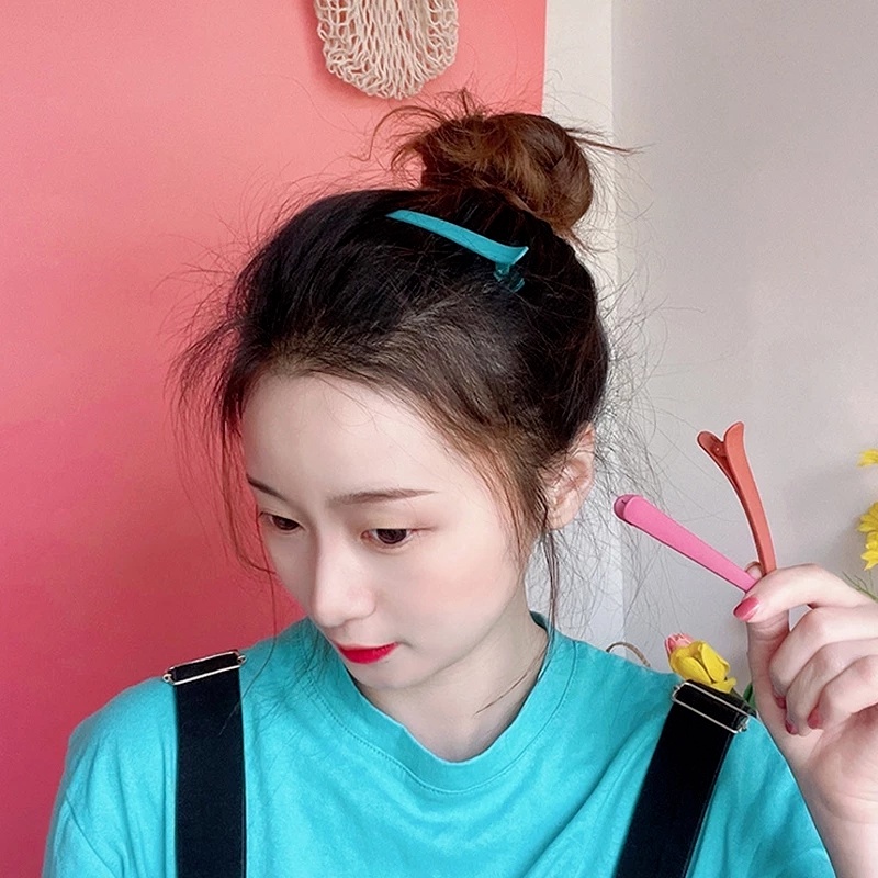 Kẹp Tóc Màu Trơn Nhám Cỡ Lớn Màu Sắc Ngọt Ngào Thời Trang