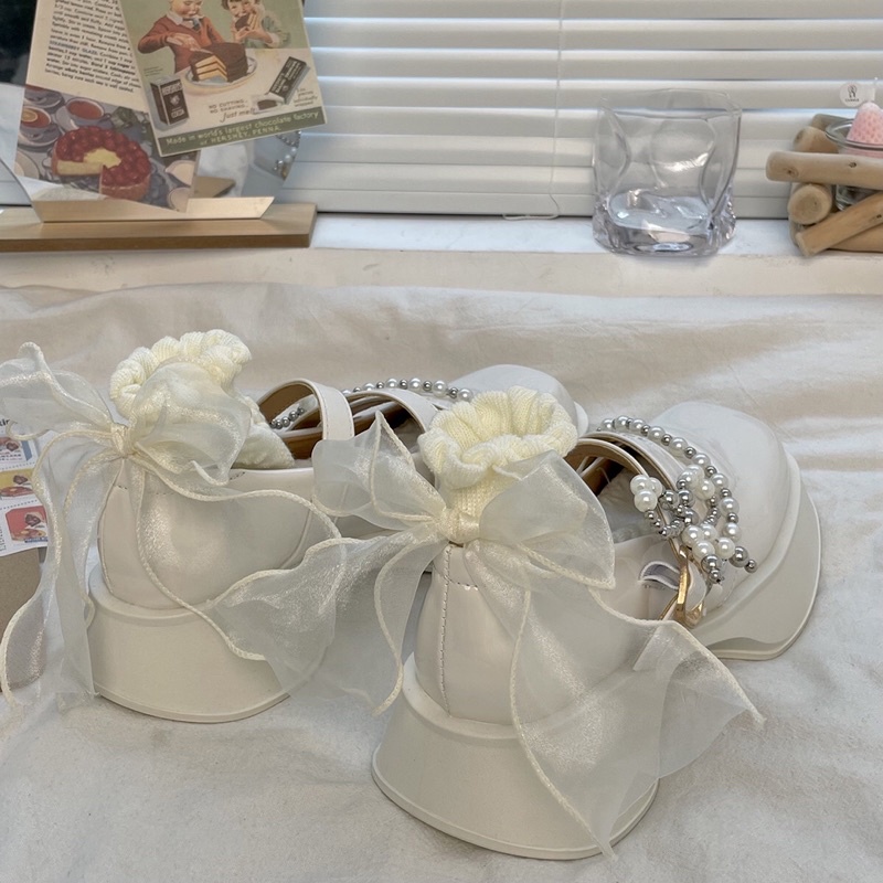 Giày lolita nữ độn đế cao,Giày da ulzzang nữ phong cách Hàn Quốc LT23
