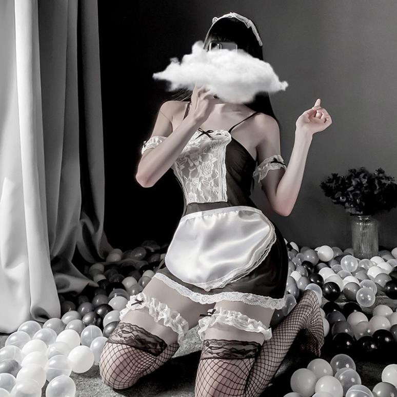 Đồ ngủ sexy bộ đồ cosplay sexy nàng hầu gái ren ngực xuyên thấu gợi cảm 1450 | BigBuy360 - bigbuy360.vn