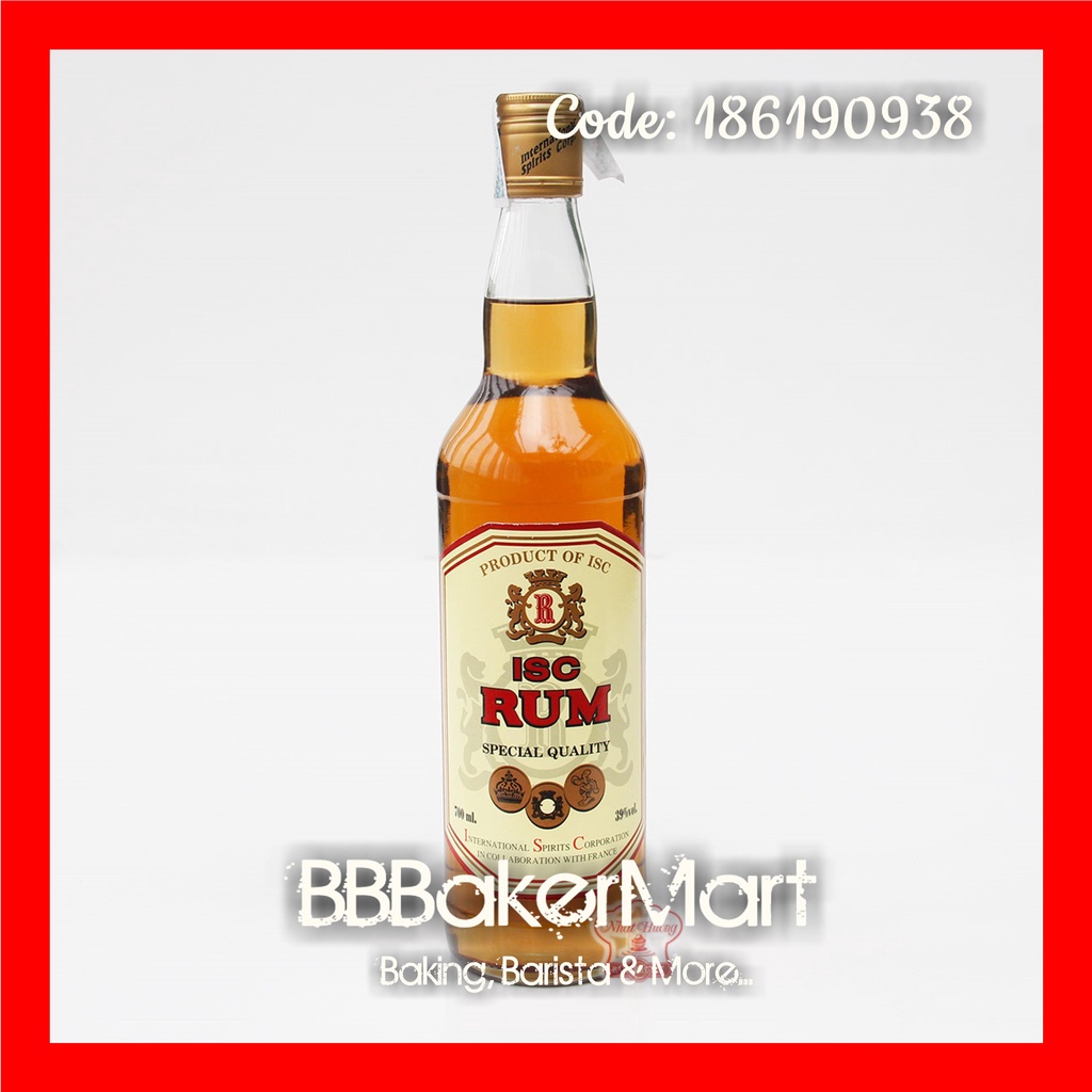 Nguyên liệu làm bánh hương RUM Rhum hiệu ISC - Chai 700ml