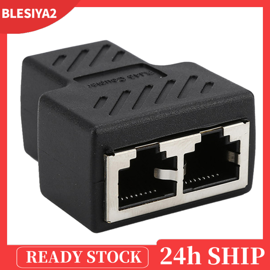 (Hàng Mới Về) 1x Rj45 8p8c 1 Sang 2 Female Chia Cổng Mạng Màu Đen