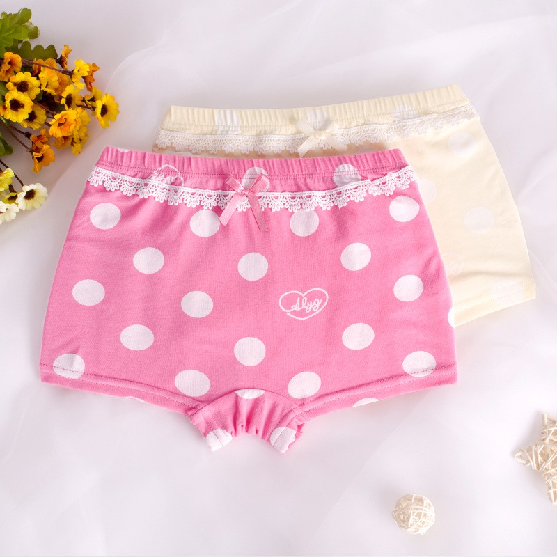 Bộ 2 Quần Lót Boxer Cotton Họa Tiết Hoạt Hình Cho Bé Gái