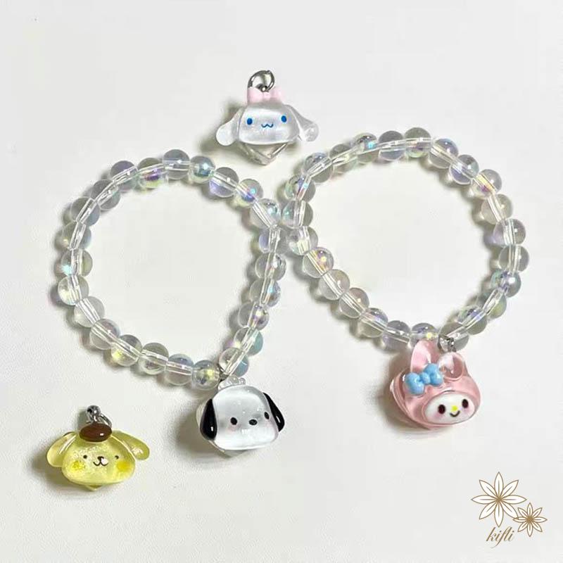 【kifli】Sanrio Vòng Tay Chuỗi Hạt Trong Suốt Hoạ Tiết Hoạt Hình Cún Cinnamon Dễ Thương Xinh Xắn