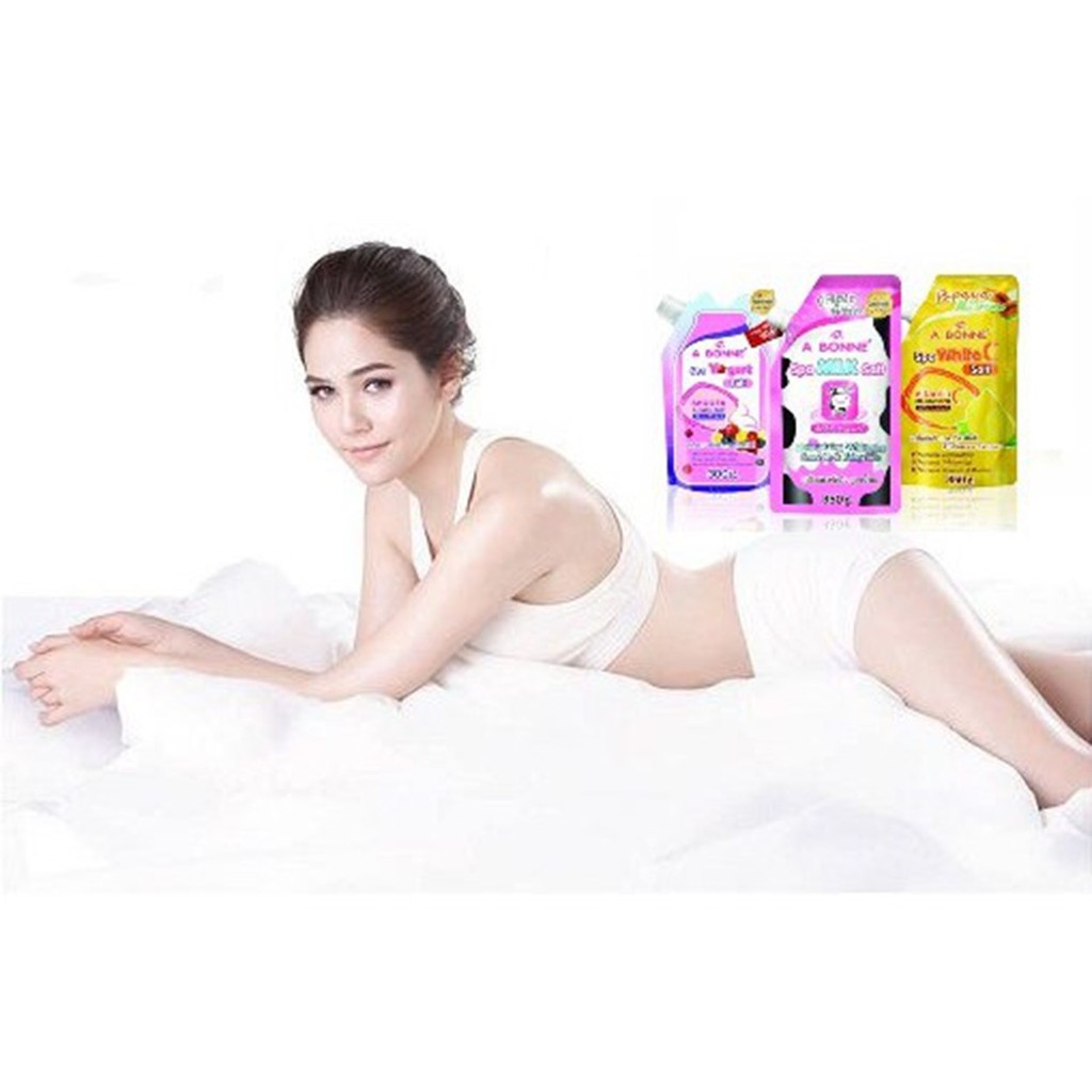 Muối tắm sữa bò tẩy tế bào chết Thái Lan A Bonne Spa Milk Salt 350gr, tẩy tbc cơ thể, làm trắng, cung cấp protein cho da