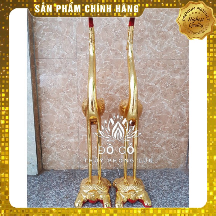 Hạc gia tiên gỗ mít hạc thần-hạc thờ-hạc đẹp bàn thờ-hạc gỗ mít cao 61cm