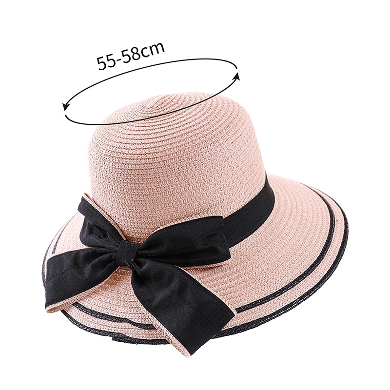 Nón Cối Rộng Vành Phối Nơ Cho Nữ