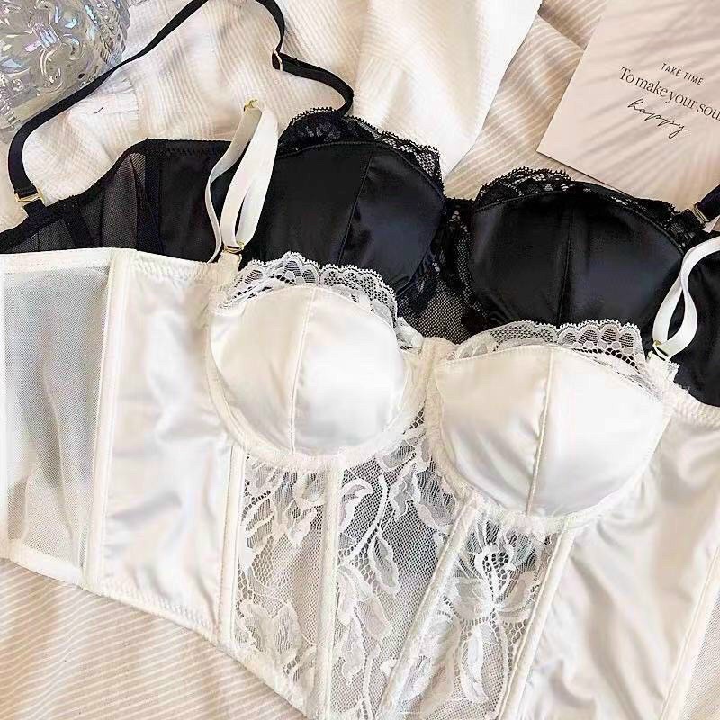 Áo Bra Nữ Vải Trơn Phối Ren Hoa Cao Cấp Dáng Lửng Có Gọng Nâng Ngực Sexy BR2 - Her Sleepwear