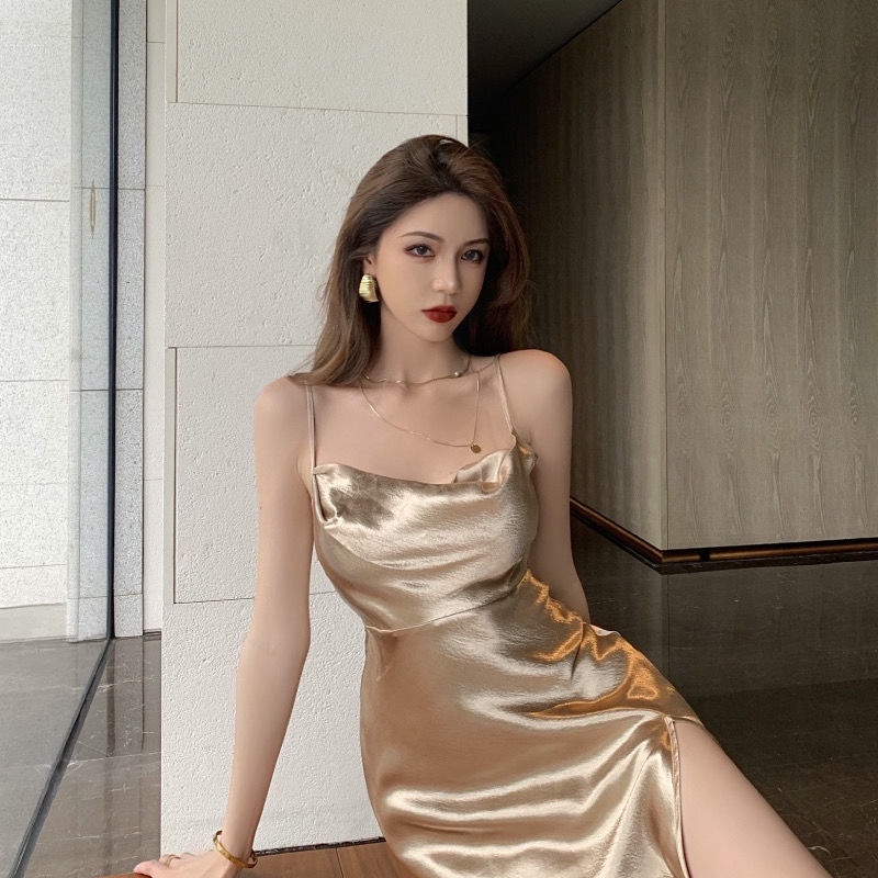 Đầm Hai Dây Dáng Mỏng Thời Trang Mùa Hè Quyến Rũ 2022 Cho Nữ